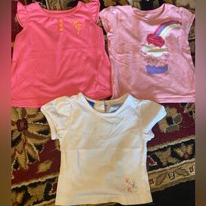 18m Baby girl in Pink and White Tops Bundle